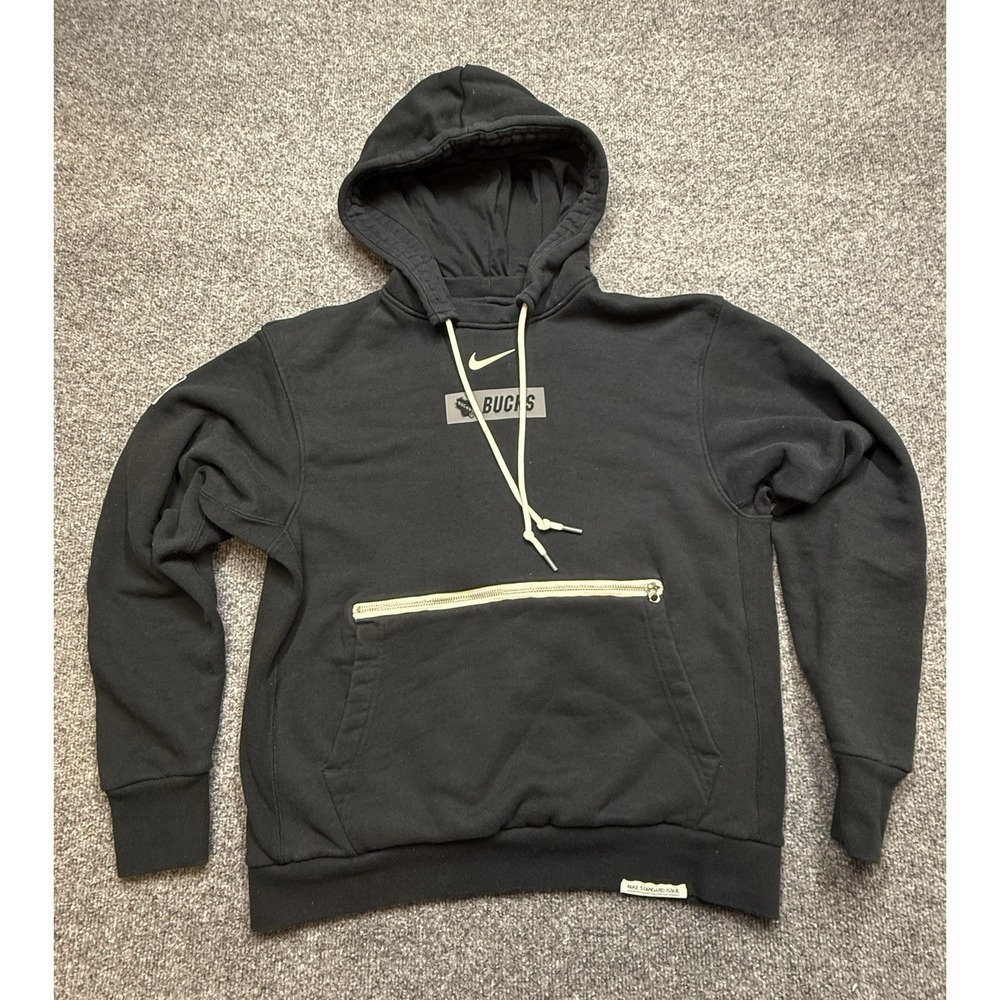 Milwaukee Bucks Sweatshirt Mens Medium Black Hoodie Nike Engineered